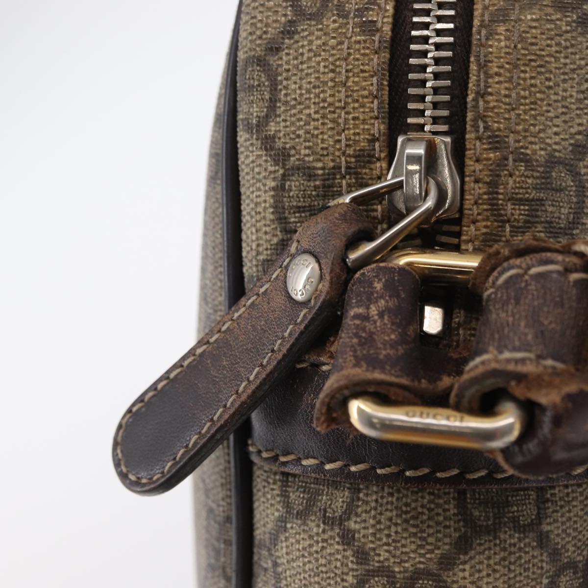 GUCCI GG Supreme Shoulder Bag PVC Beige Gold 233268 Auth bs32580