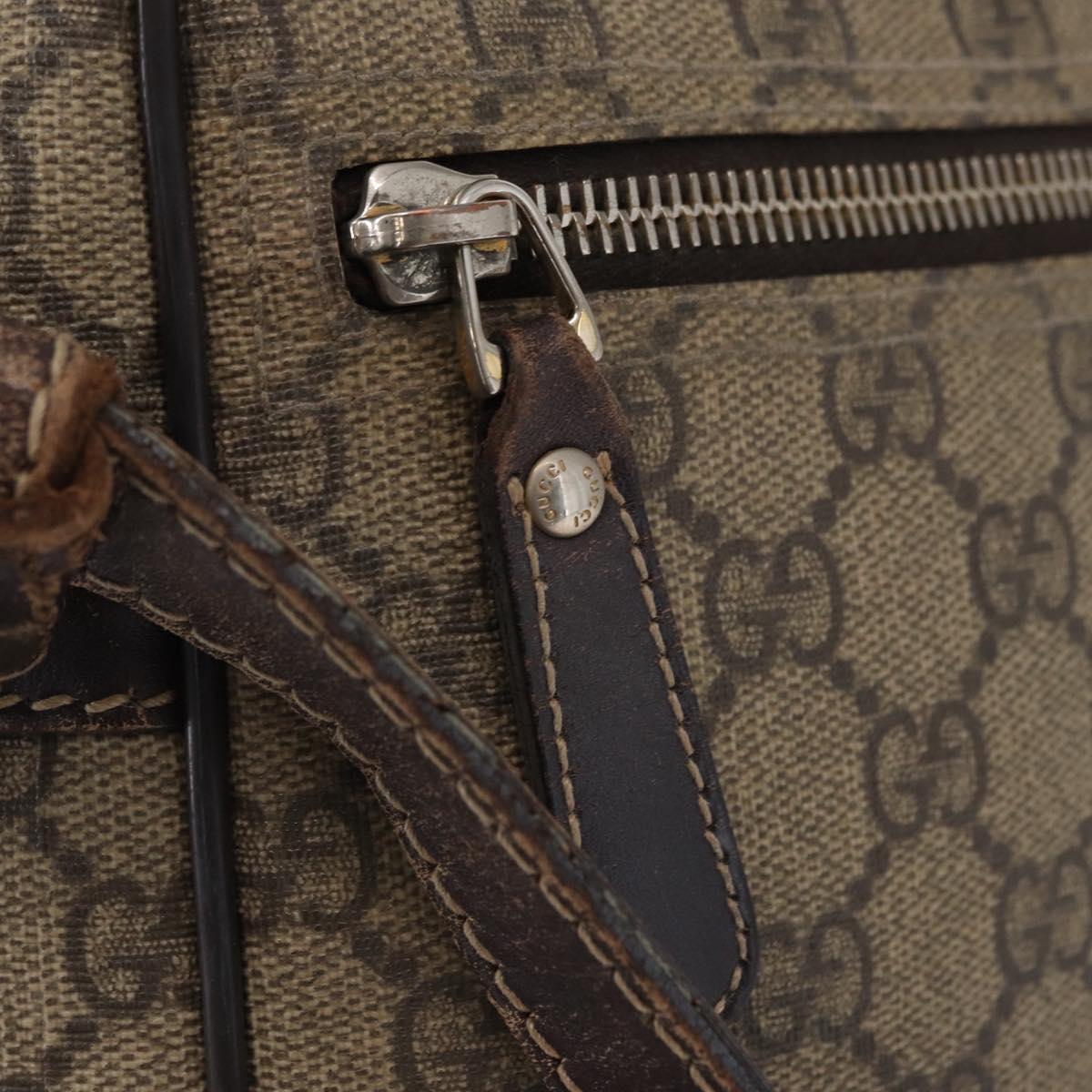 GUCCI GG Supreme Shoulder Bag PVC Beige Gold 233268 Auth bs32580