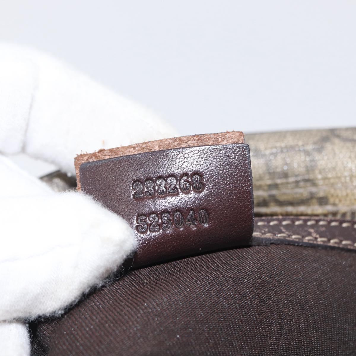 GUCCI GG Supreme Shoulder Bag PVC Beige Gold 233268 Auth bs32580