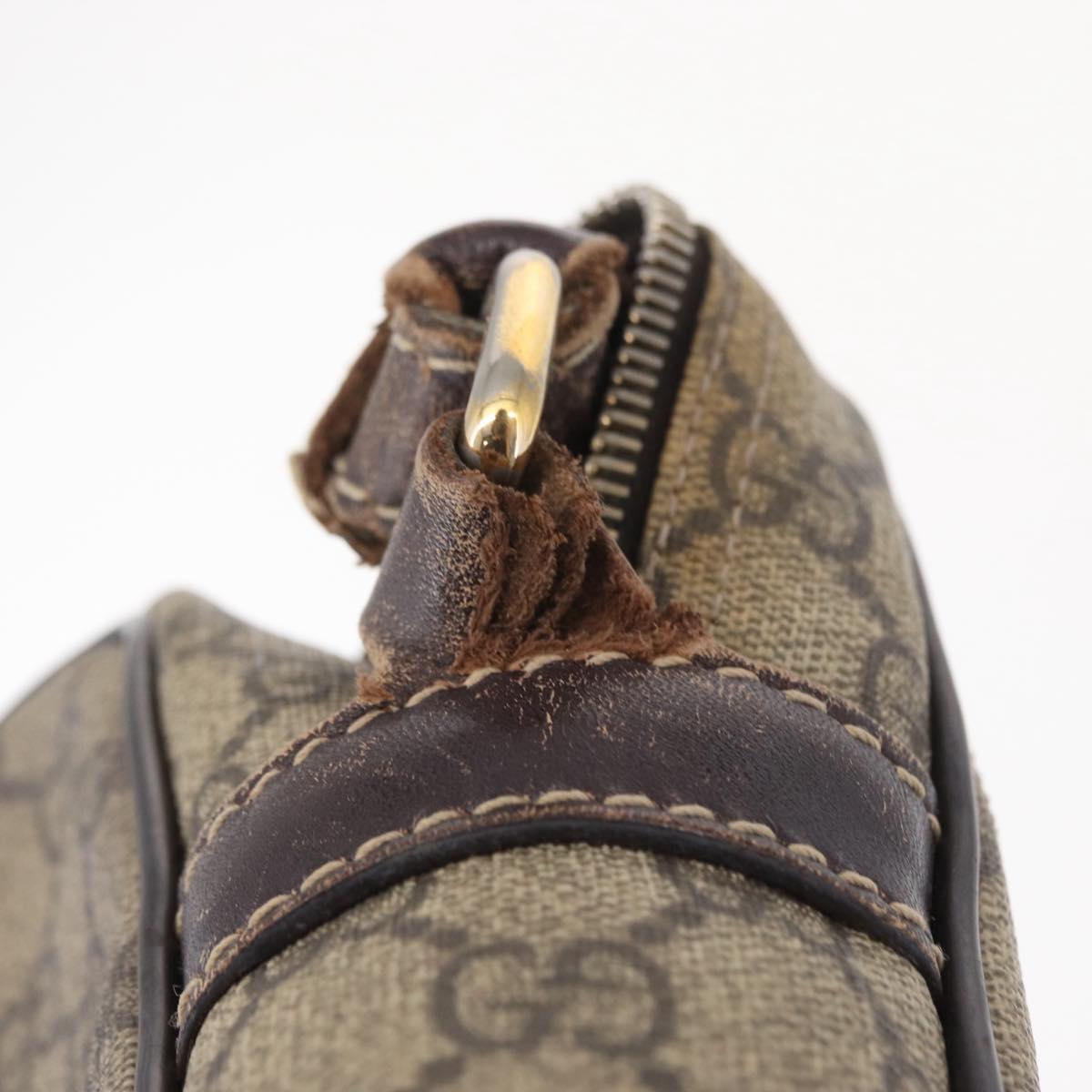 GUCCI GG Supreme Shoulder Bag PVC Beige Gold 233268 Auth bs32580