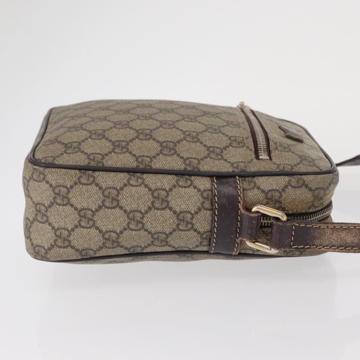 GUCCI GG Supreme Shoulder Bag PVC Beige Gold 233268 Auth bs32580