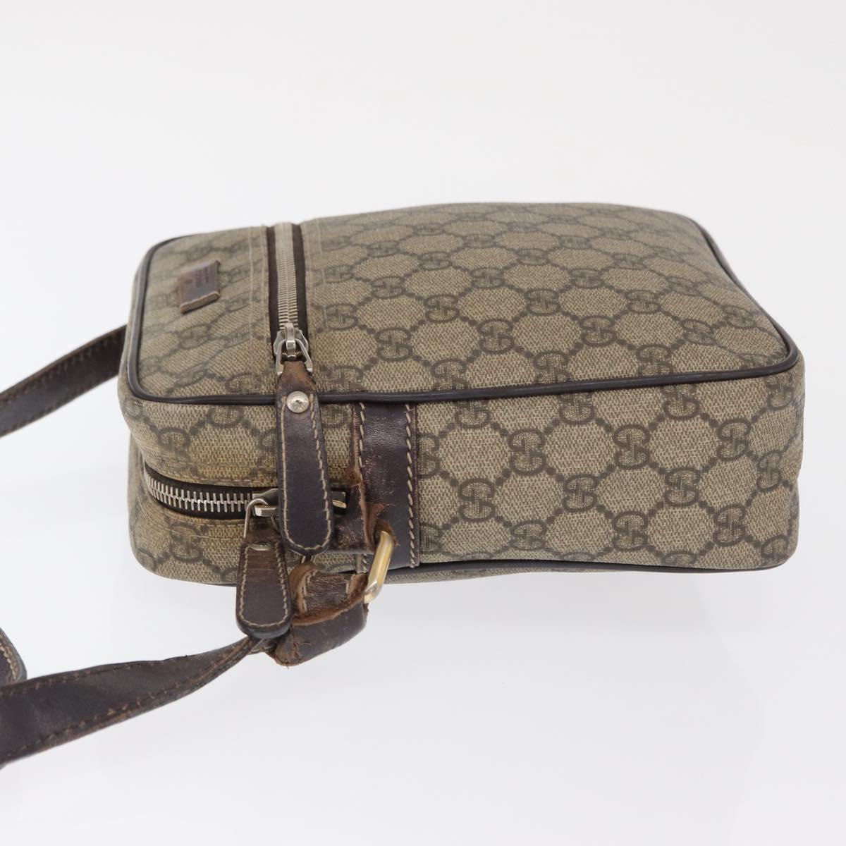 GUCCI GG Supreme Shoulder Bag PVC Beige Gold 233268 Auth bs32580