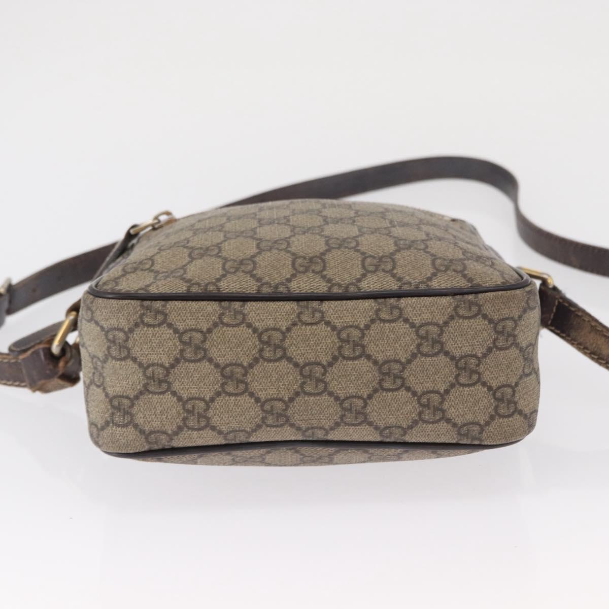 GUCCI GG Supreme Shoulder Bag PVC Beige Gold 233268 Auth bs32580