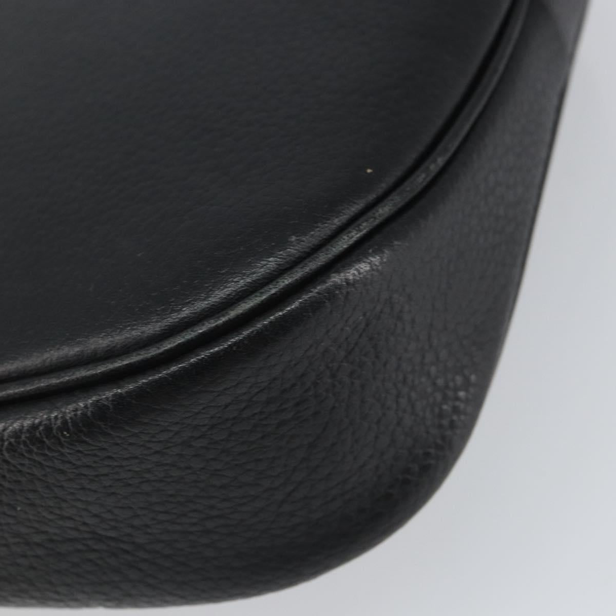 Burberrys Shoulder Bag Leather Black Gold Auth bs32582