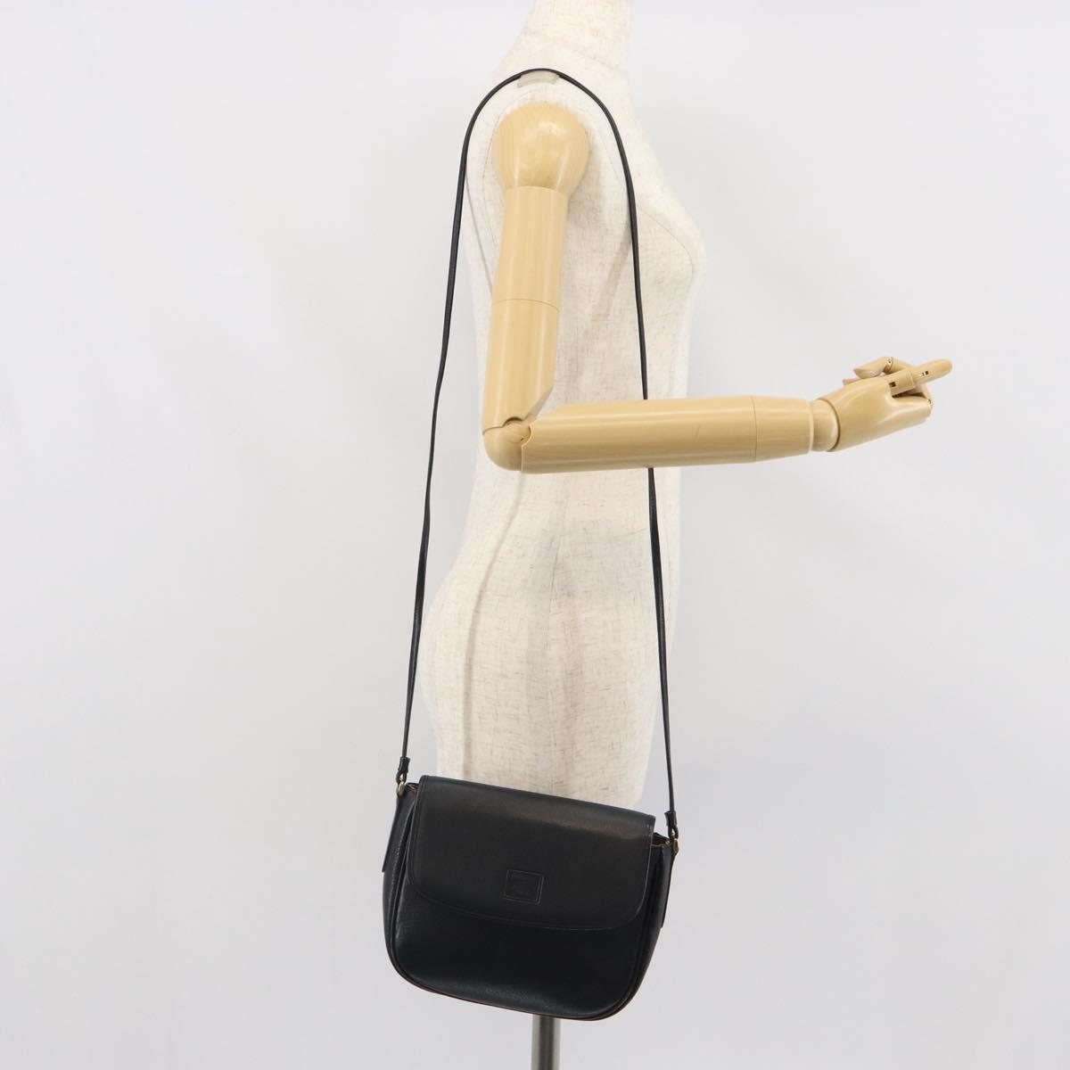 Burberrys Shoulder Bag Leather Black Gold Auth bs32582