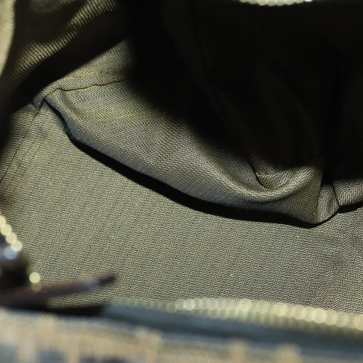 FENDI Zucca Canvas Hand Bag Black Brown Auth bs32586