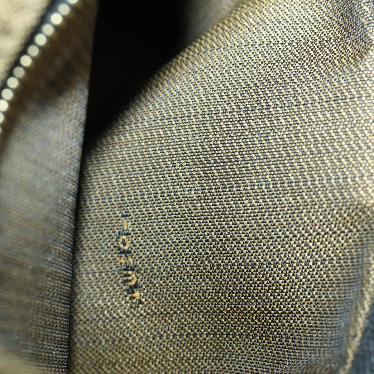 FENDI Zucca Canvas Hand Bag Black Brown Auth bs32586