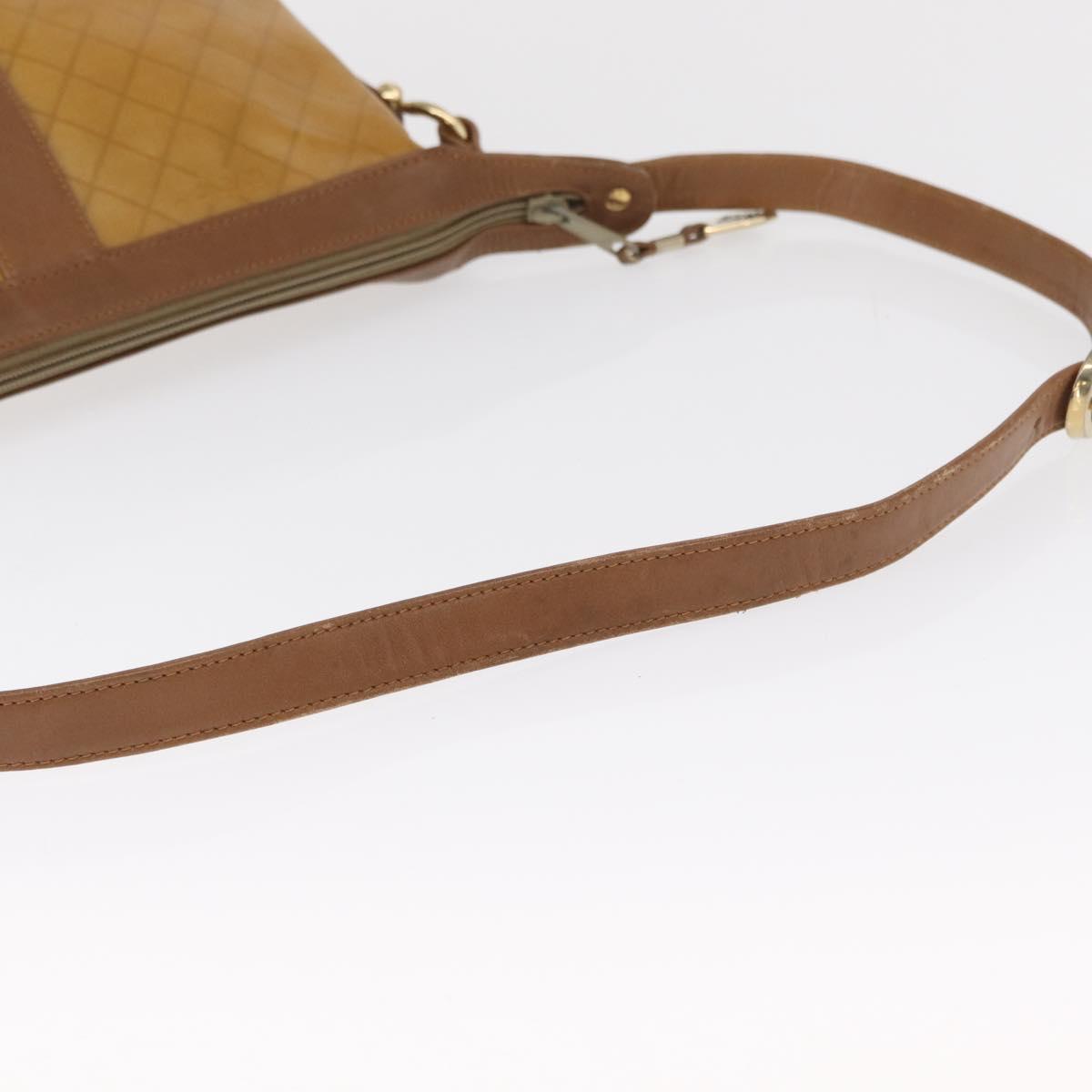 GIVENCHY Shoulder Bag PVC Canvas Beige Gold Auth bs32588