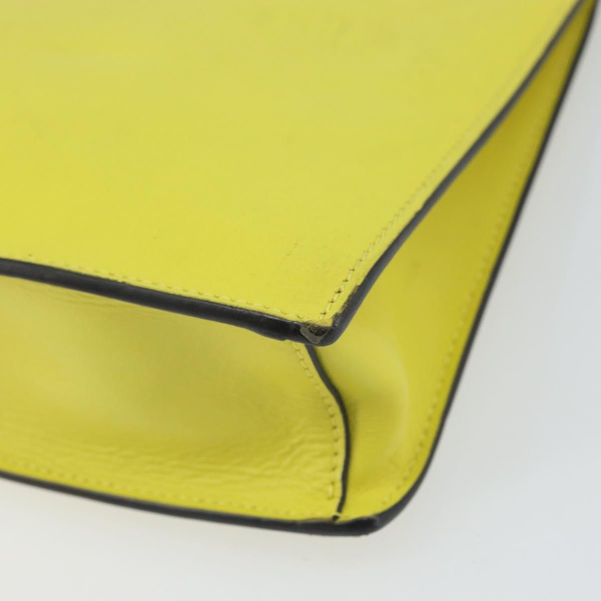 VERSACE Clutch Bag Leather Yellow Gold Auth bs32589