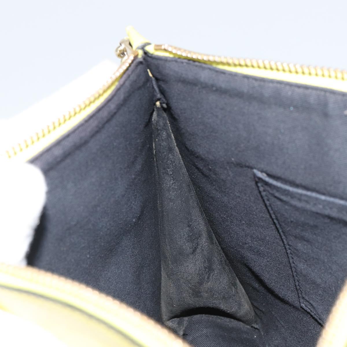 VERSACE Clutch Bag Leather Yellow Gold Auth bs32589