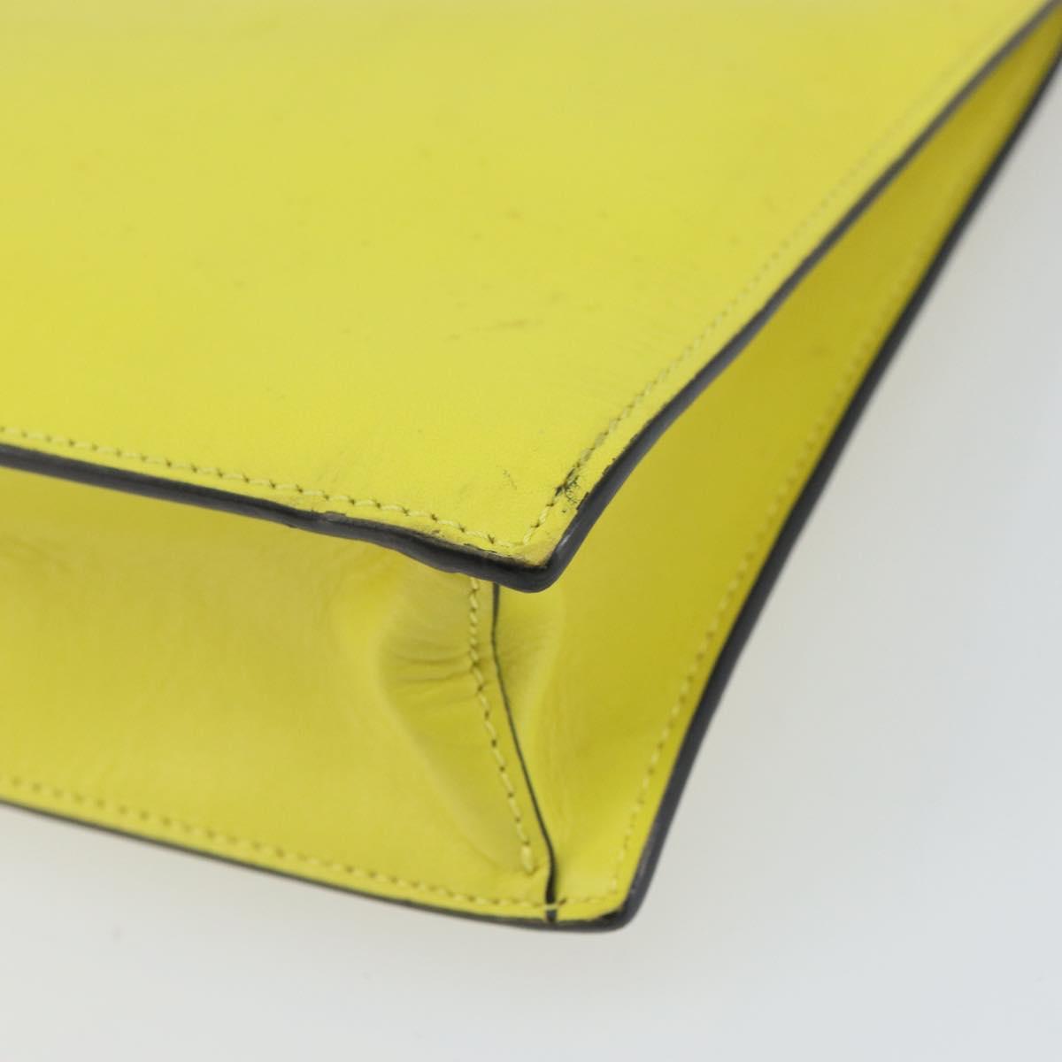 VERSACE Clutch Bag Leather Yellow Gold Auth bs32589
