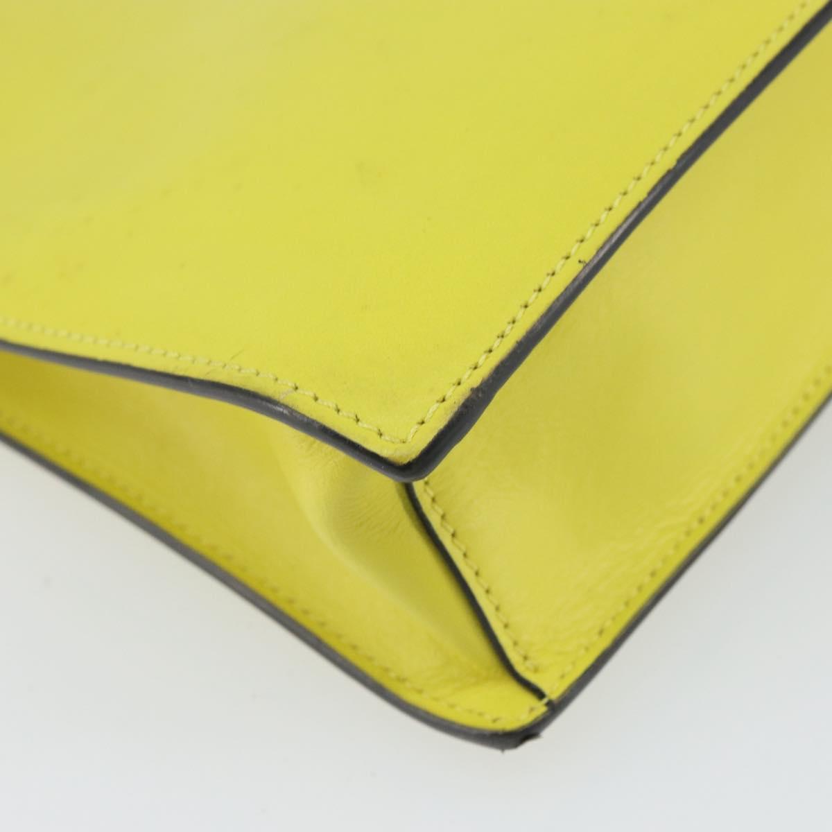 VERSACE Clutch Bag Leather Yellow Gold Auth bs32589