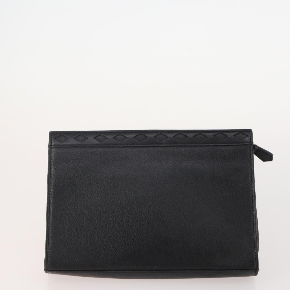 SAINT LAURENT Clutch Bag PVC Leather Coated Canvas 3 Set Beige Auth bs32596