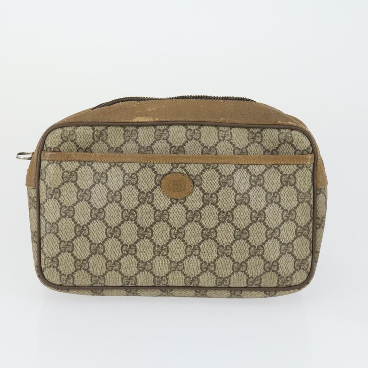 GUCCI GG Supreme Tote Bag PVC 2 Set Beige Auth bs32602