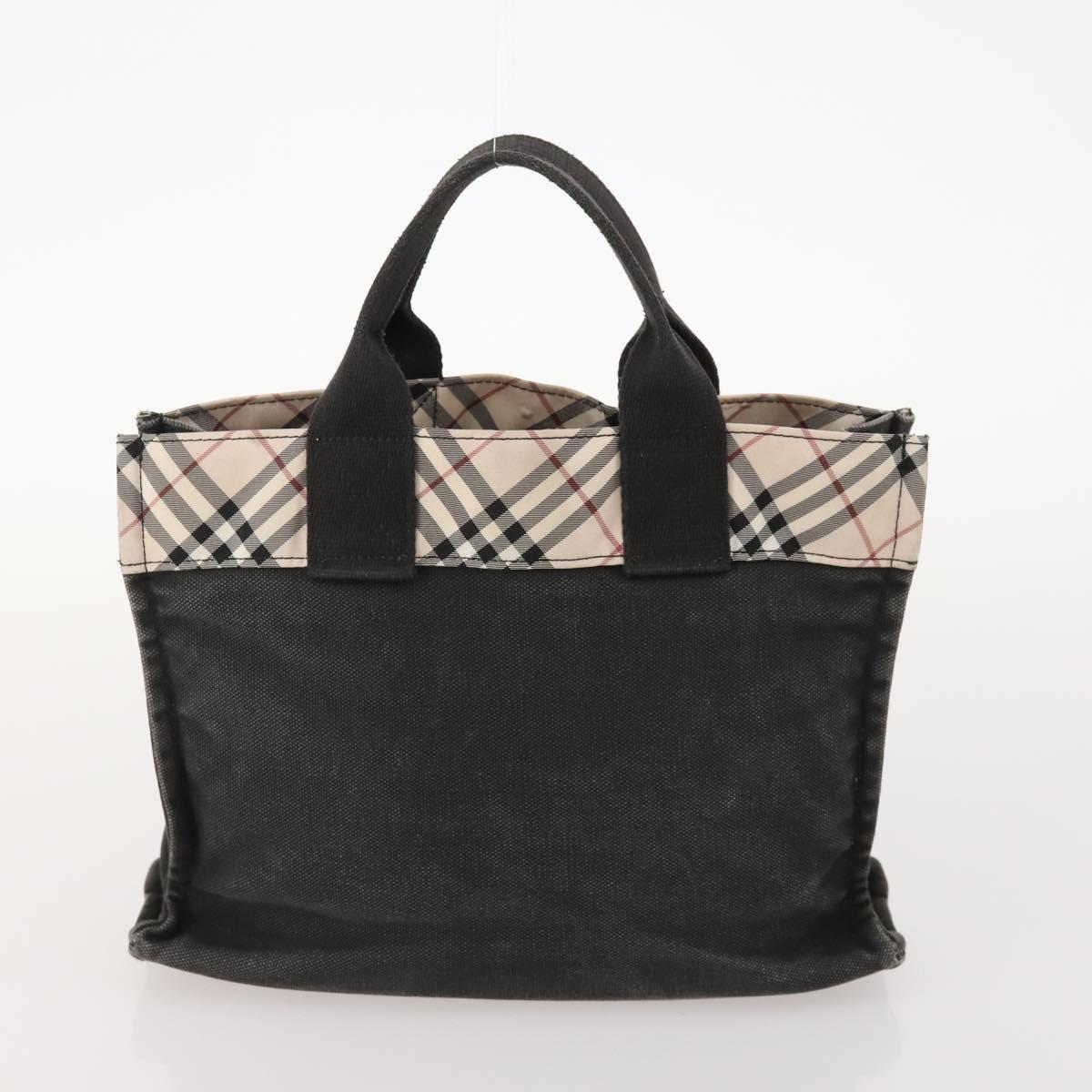 BURBERRY Nova Check Blue Label Hand Bag Nylon 2 Set Beige Auth bs32603