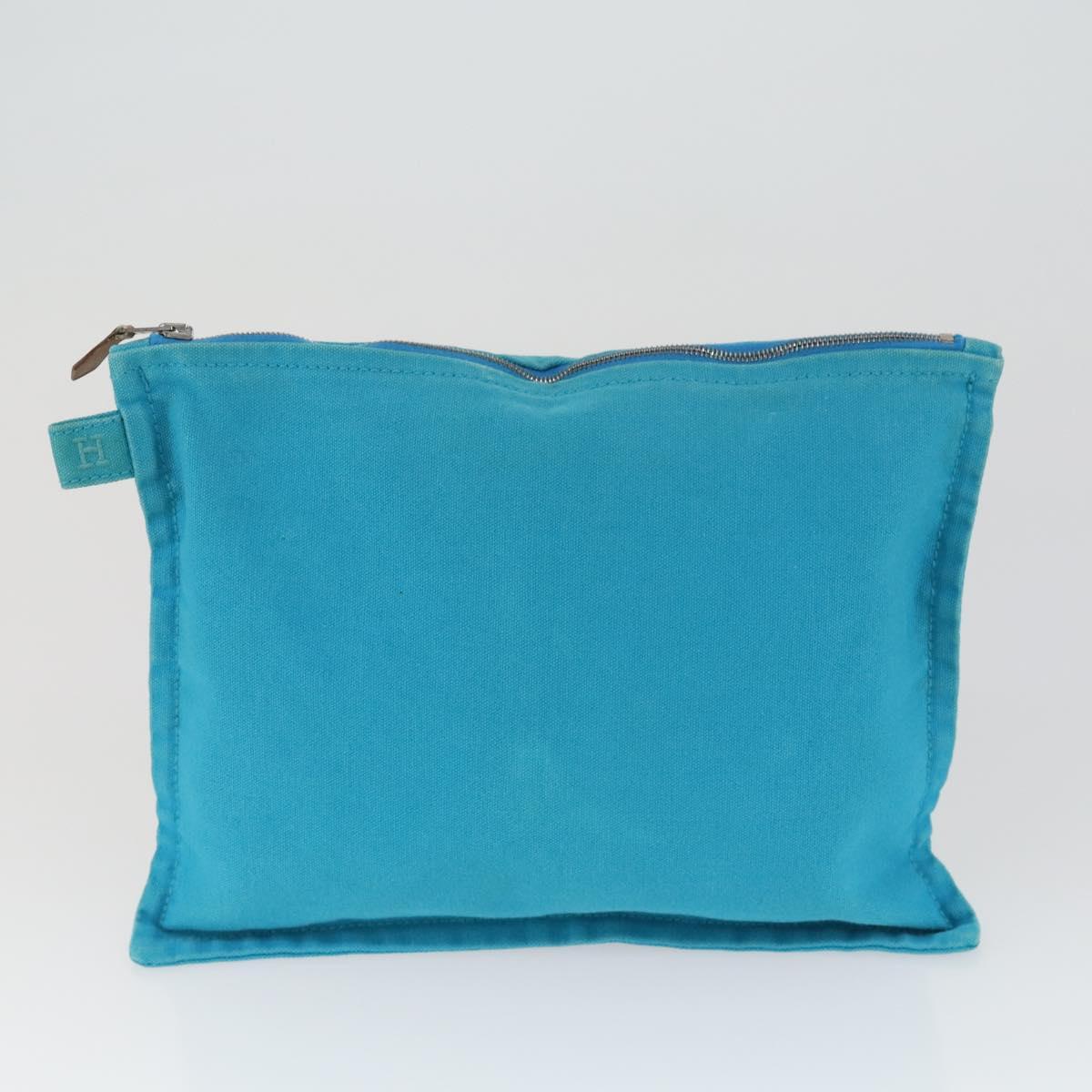 HERMES Bora Bora Pouch Canvas 3 Set Light Blue Auth bs32604