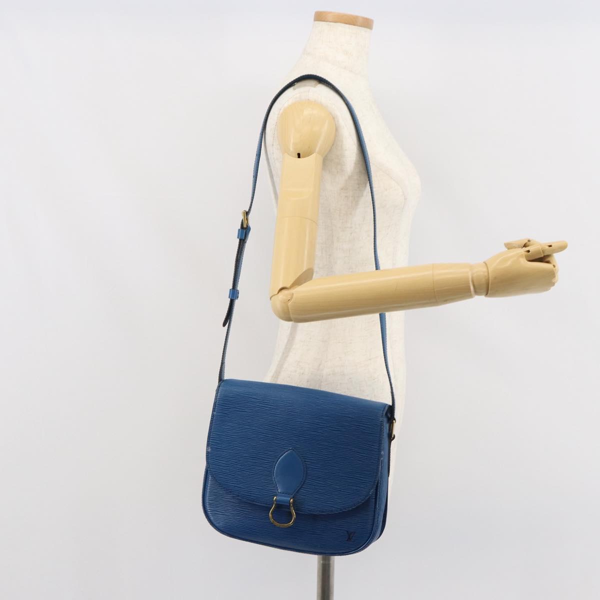 LOUIS VUITTON Epi Saint Cloud GM Shoulder Bag Toledo Blue M52195 LV Auth bs32607