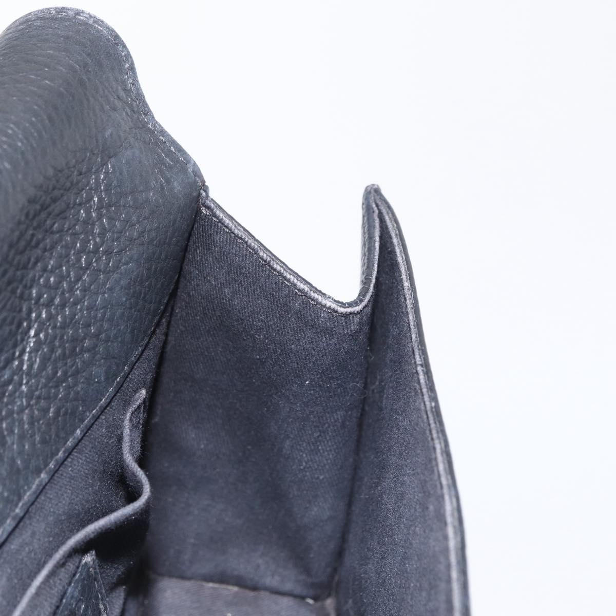 VALENTINO Chain Shoulder Bag Leather Black Gold Auth bs32627