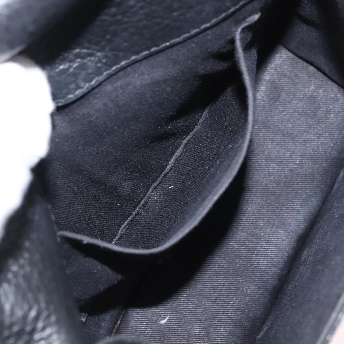 VALENTINO Chain Shoulder Bag Leather Black Gold Auth bs32627