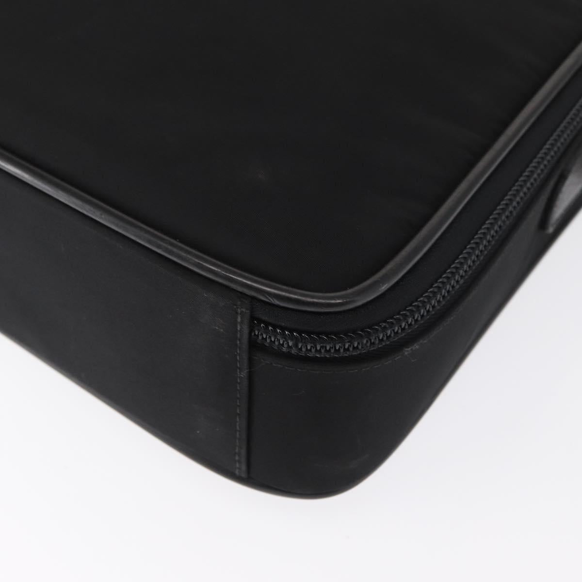 PRADA Hand Bag Nylon 2way Black Silver Auth bs32628