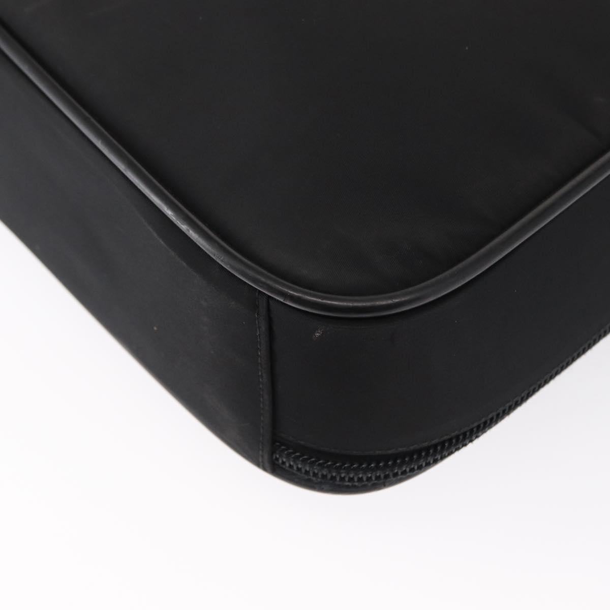 PRADA Hand Bag Nylon 2way Black Silver Auth bs32628