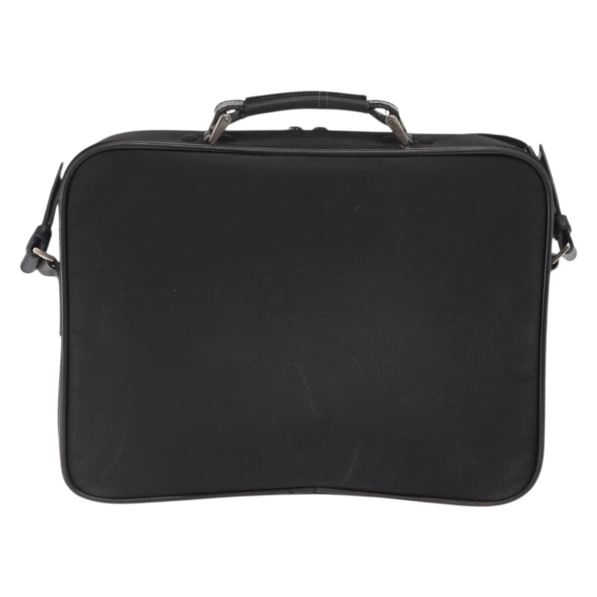 PRADA Hand Bag Nylon 2way Black Silver Auth bs32628