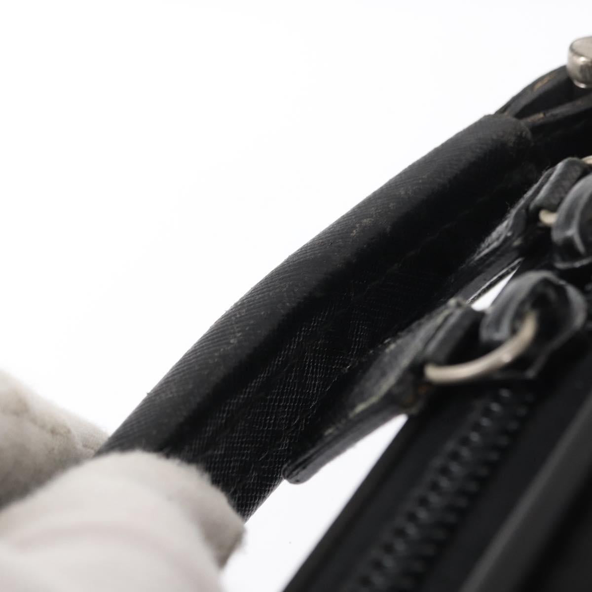 PRADA Hand Bag Nylon 2way Black Silver Auth bs32628