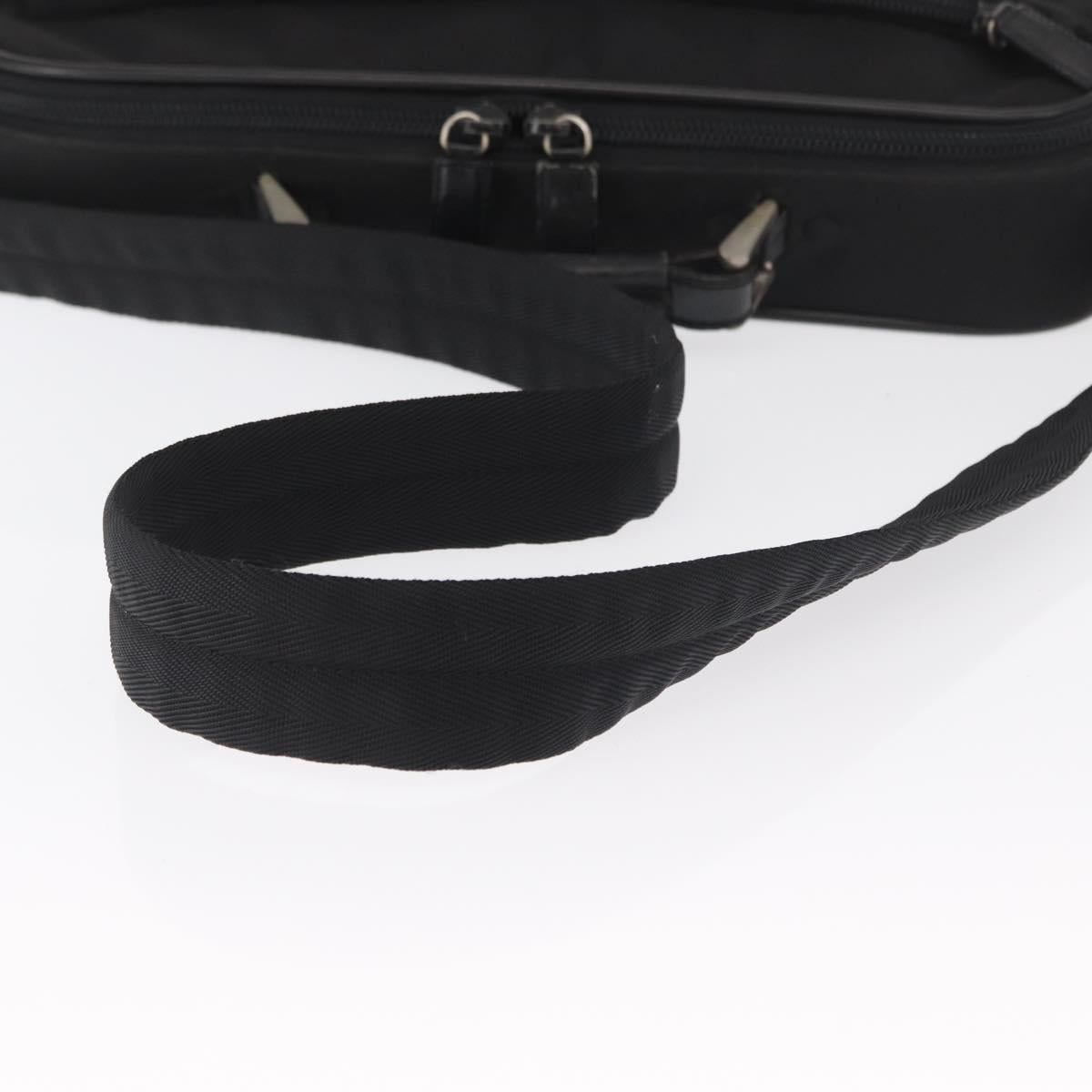 PRADA Hand Bag Nylon 2way Black Silver Auth bs32628