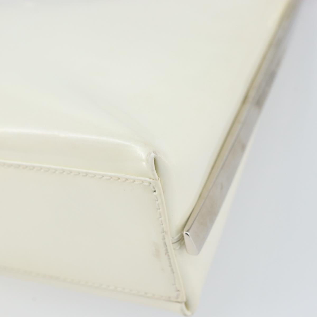 Salvatore Ferragamo Shoulder Bag Leather White Silver Auth bs32629