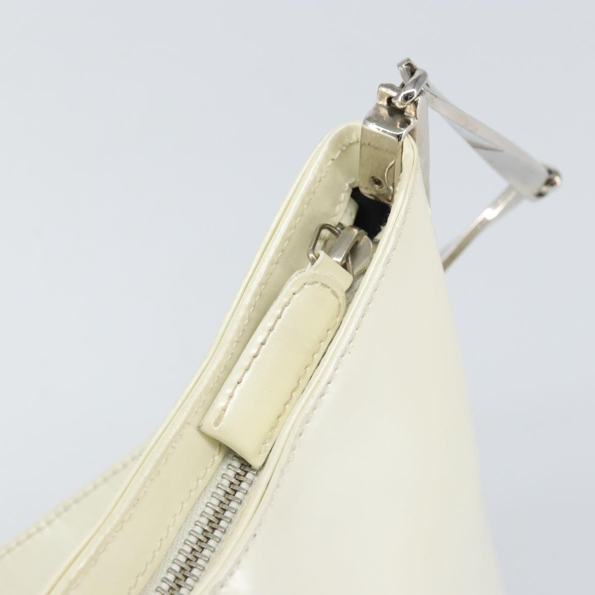 Salvatore Ferragamo Shoulder Bag Leather White Silver Auth bs32629