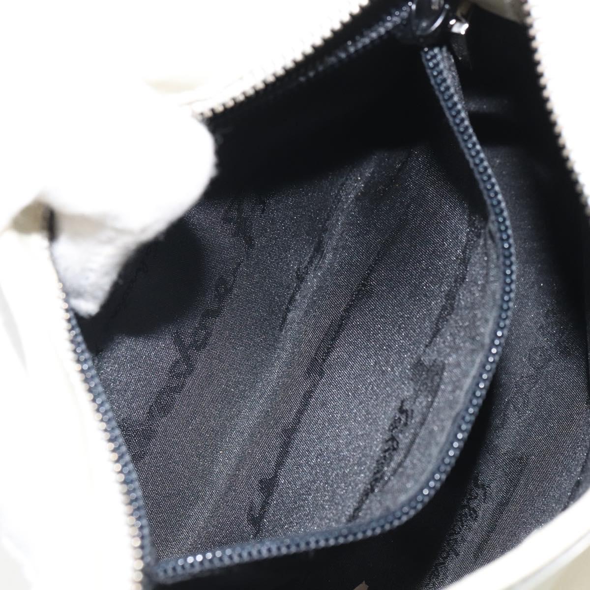 Salvatore Ferragamo Shoulder Bag Leather White Silver Auth bs32629