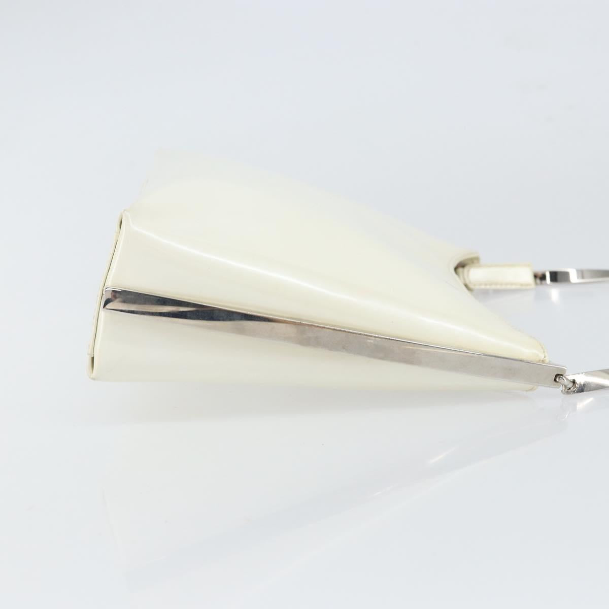 Salvatore Ferragamo Shoulder Bag Leather White Silver Auth bs32629