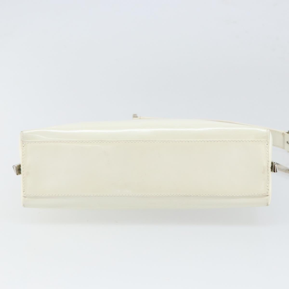 Salvatore Ferragamo Shoulder Bag Leather White Silver Auth bs32629