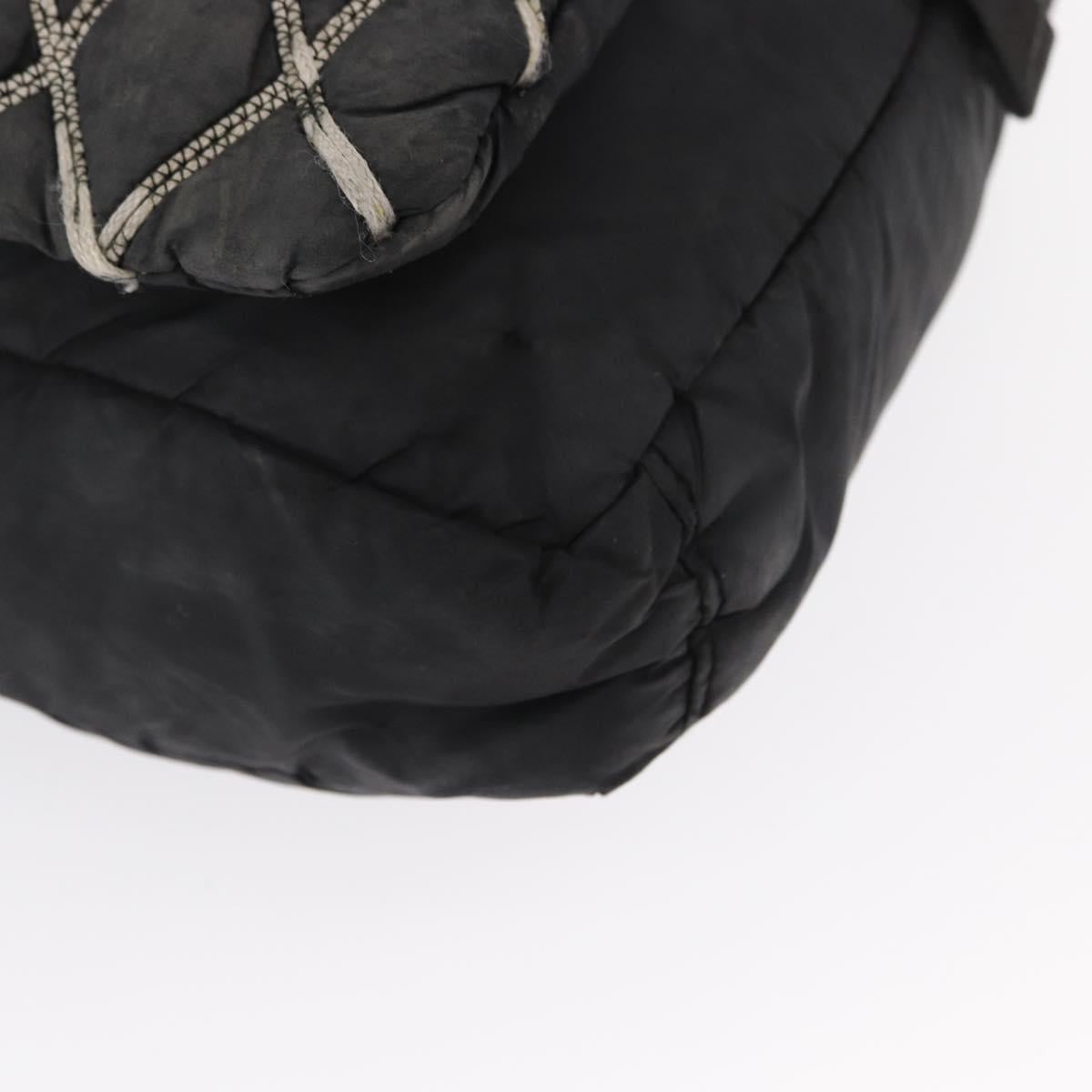 CHANEL Shoulder Bag Nylon Black CC Auth bs32635