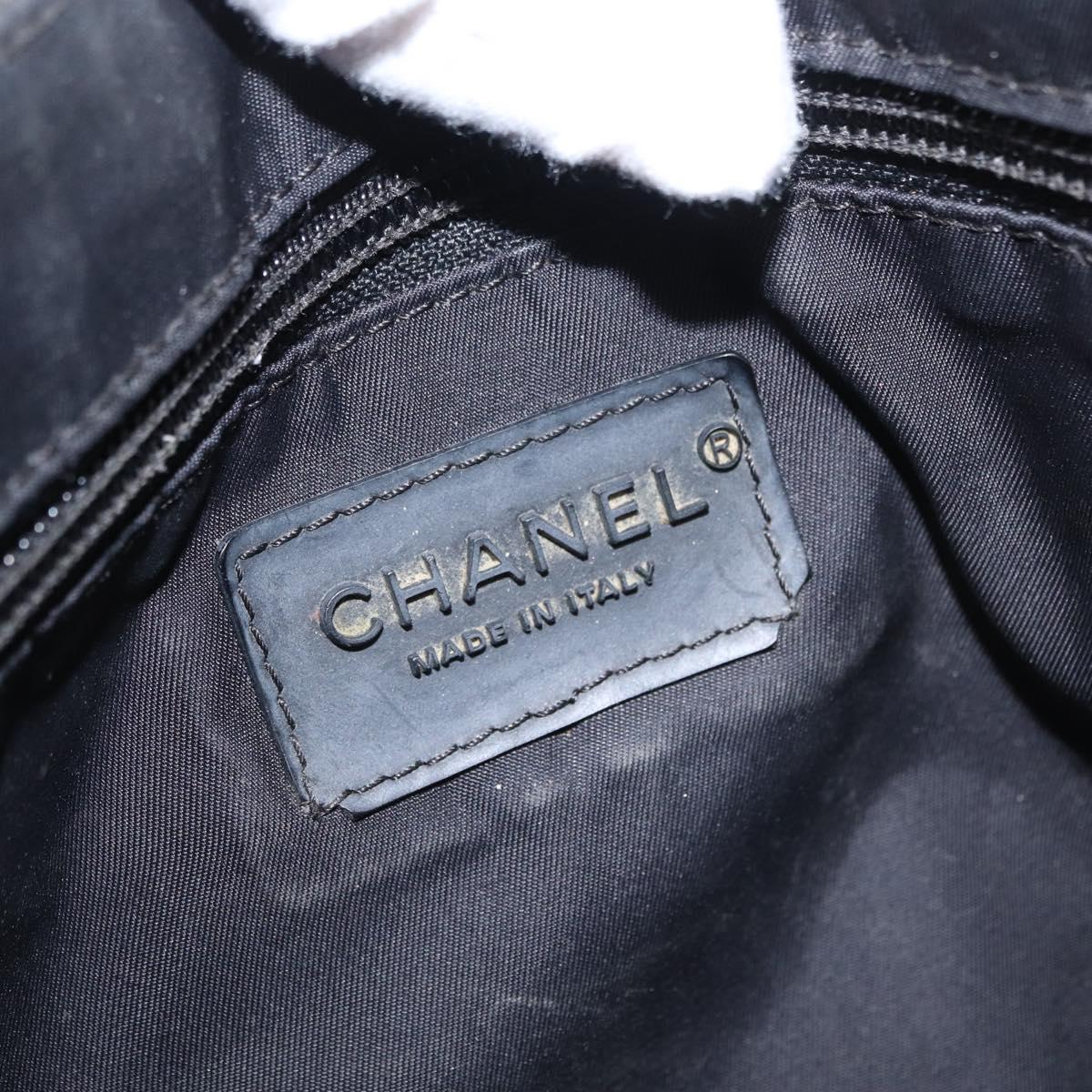 CHANEL Shoulder Bag Nylon Black CC Auth bs32635