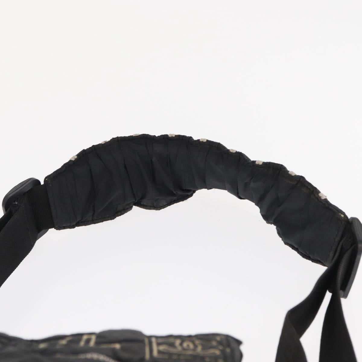 CHANEL Shoulder Bag Nylon Black CC Auth bs32635