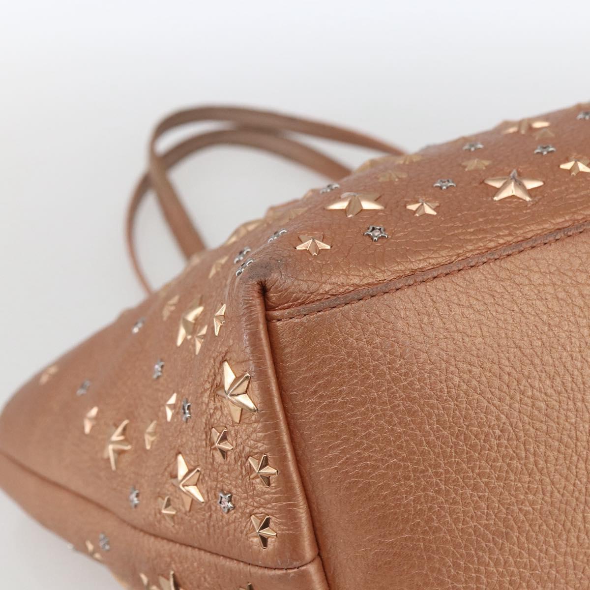 Jimmy Choo Tote Bag Leather Bronze Auth bs32636