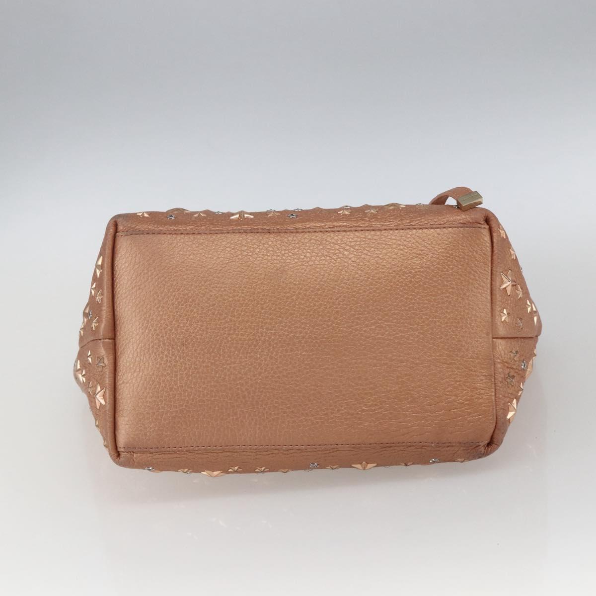 Jimmy Choo Tote Bag Leather Bronze Auth bs32636