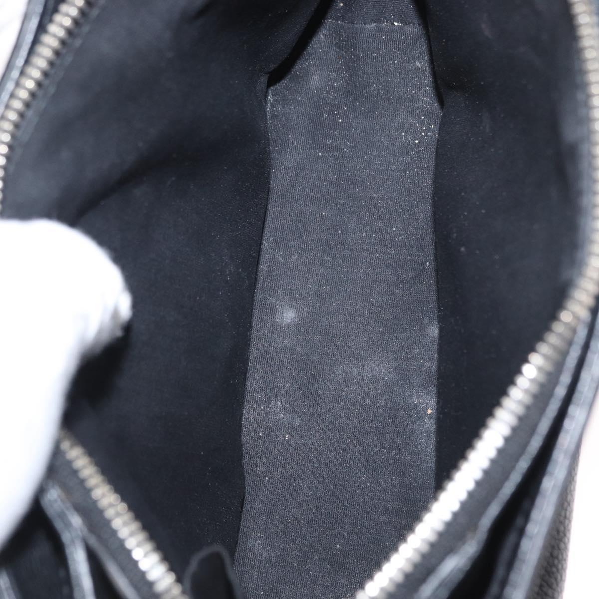 BALENCIAGA Rudis Hand Bag Leather Black Gold Auth bs32640