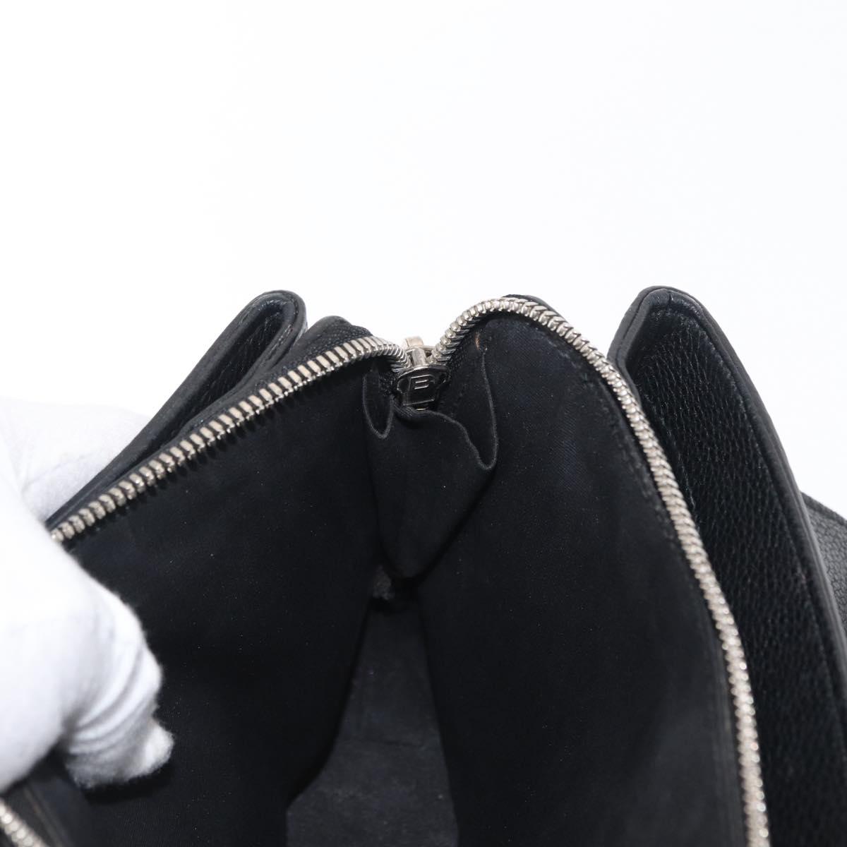 BALENCIAGA Rudis Hand Bag Leather Black Gold Auth bs32640