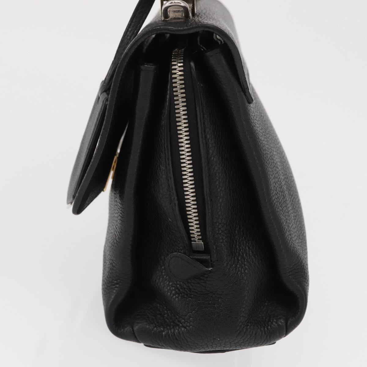 BALENCIAGA Rudis Hand Bag Leather Black Gold Auth bs32640