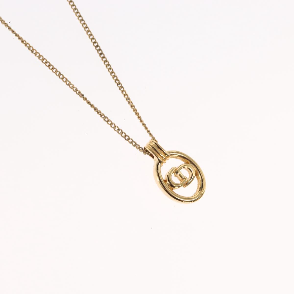 Christian Dior Necklace metal Gold Tone Auth bs32642