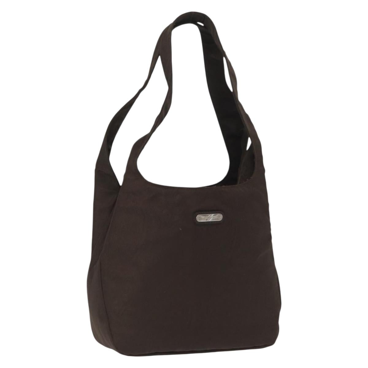 ETRO Tote Bag DenimCanvas Plan Soleil Brown Silver Auth bs32651