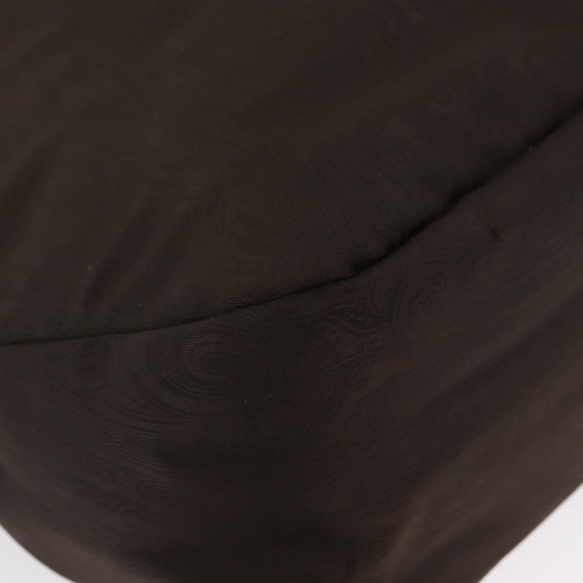 ETRO Tote Bag DenimCanvas Plan Soleil Brown Silver Auth bs32651