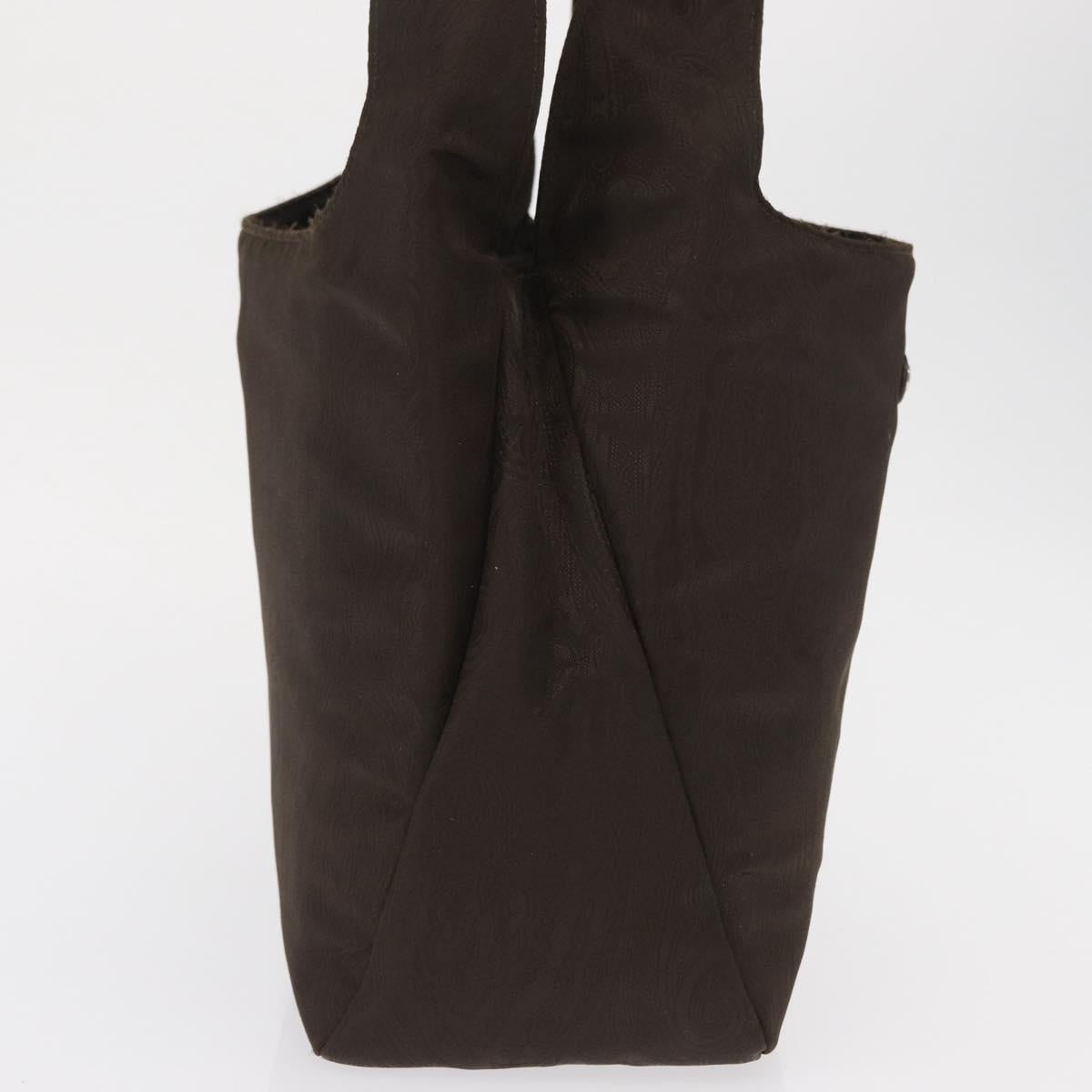 ETRO Tote Bag DenimCanvas Plan Soleil Brown Silver Auth bs32651