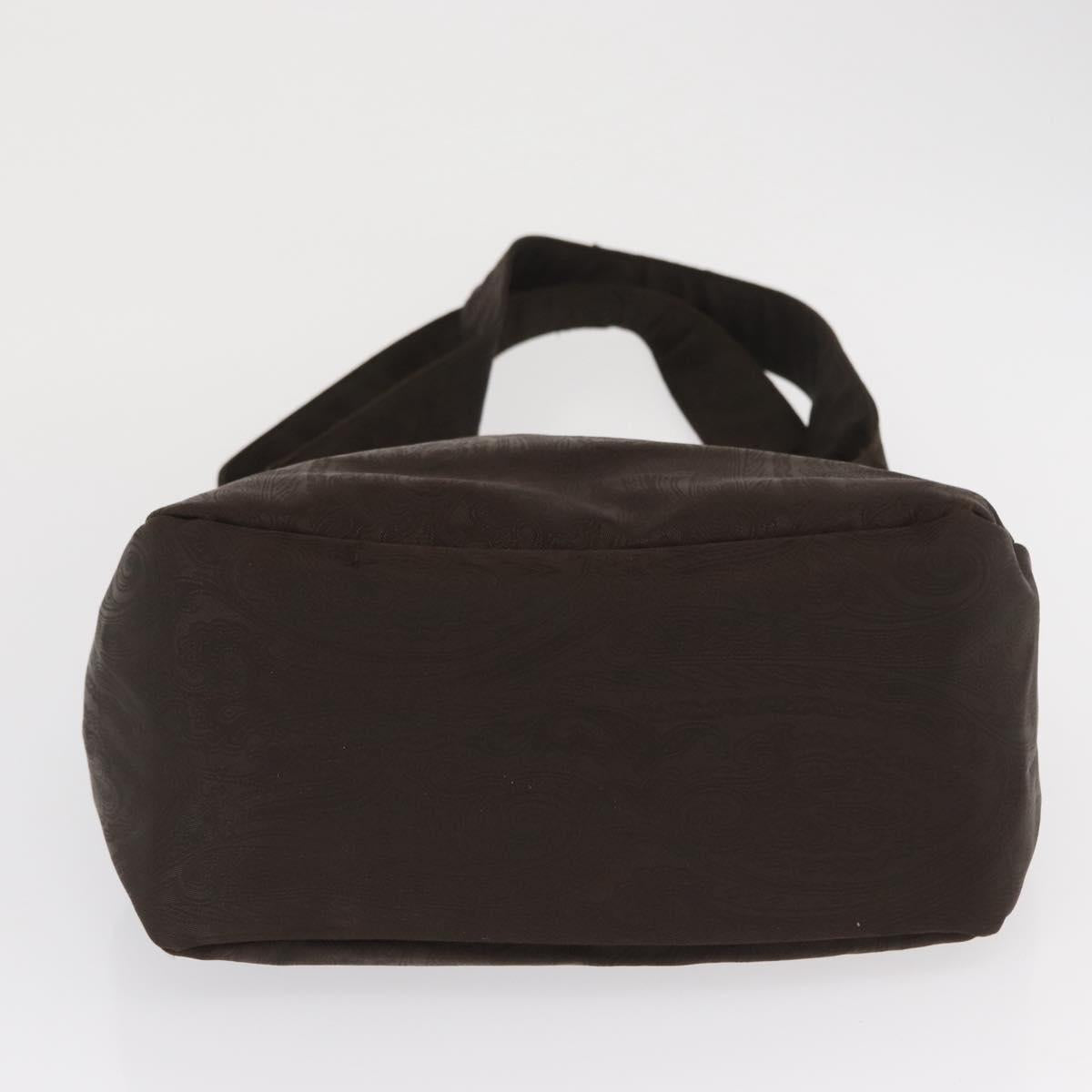 ETRO Tote Bag DenimCanvas Plan Soleil Brown Silver Auth bs32651