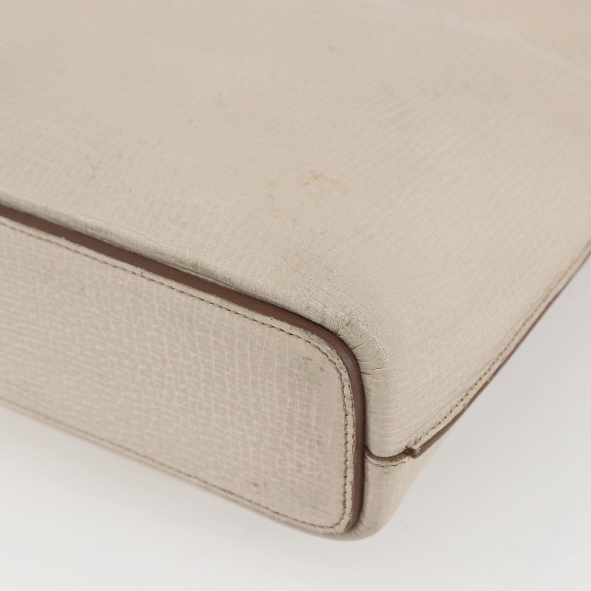 LOEWE Hand Bag Leather Beige Gold Auth bs32657