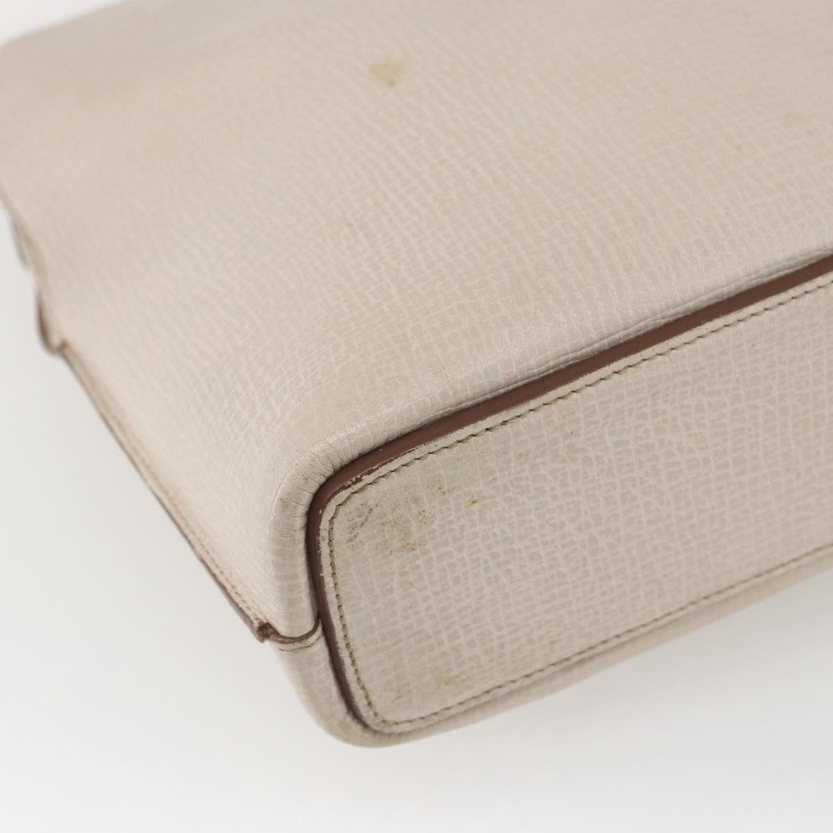 LOEWE Hand Bag Leather Beige Gold Auth bs32657