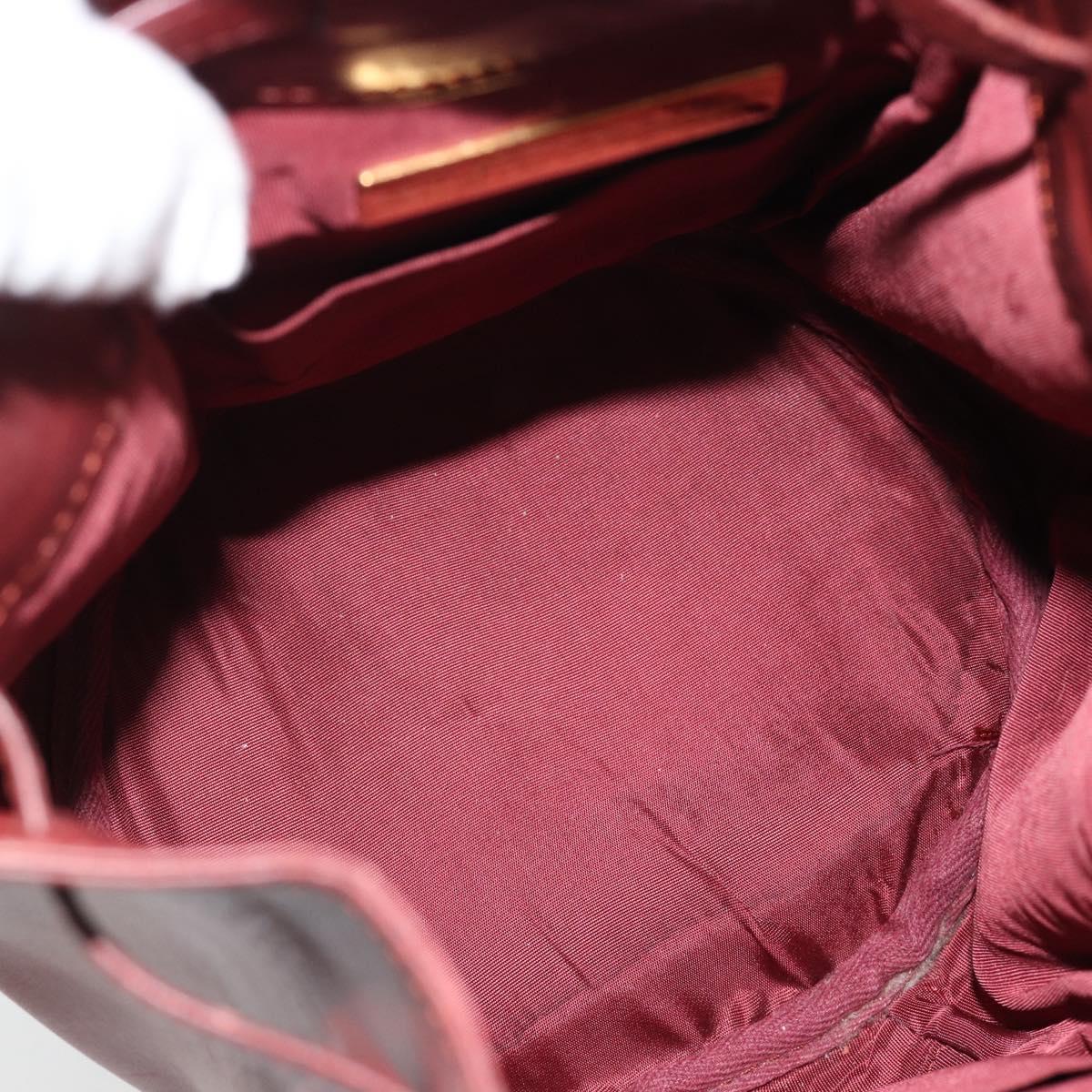 CARTIER Must Line Shoulder Bag Leather Bordeaux Gold Auth bs32660