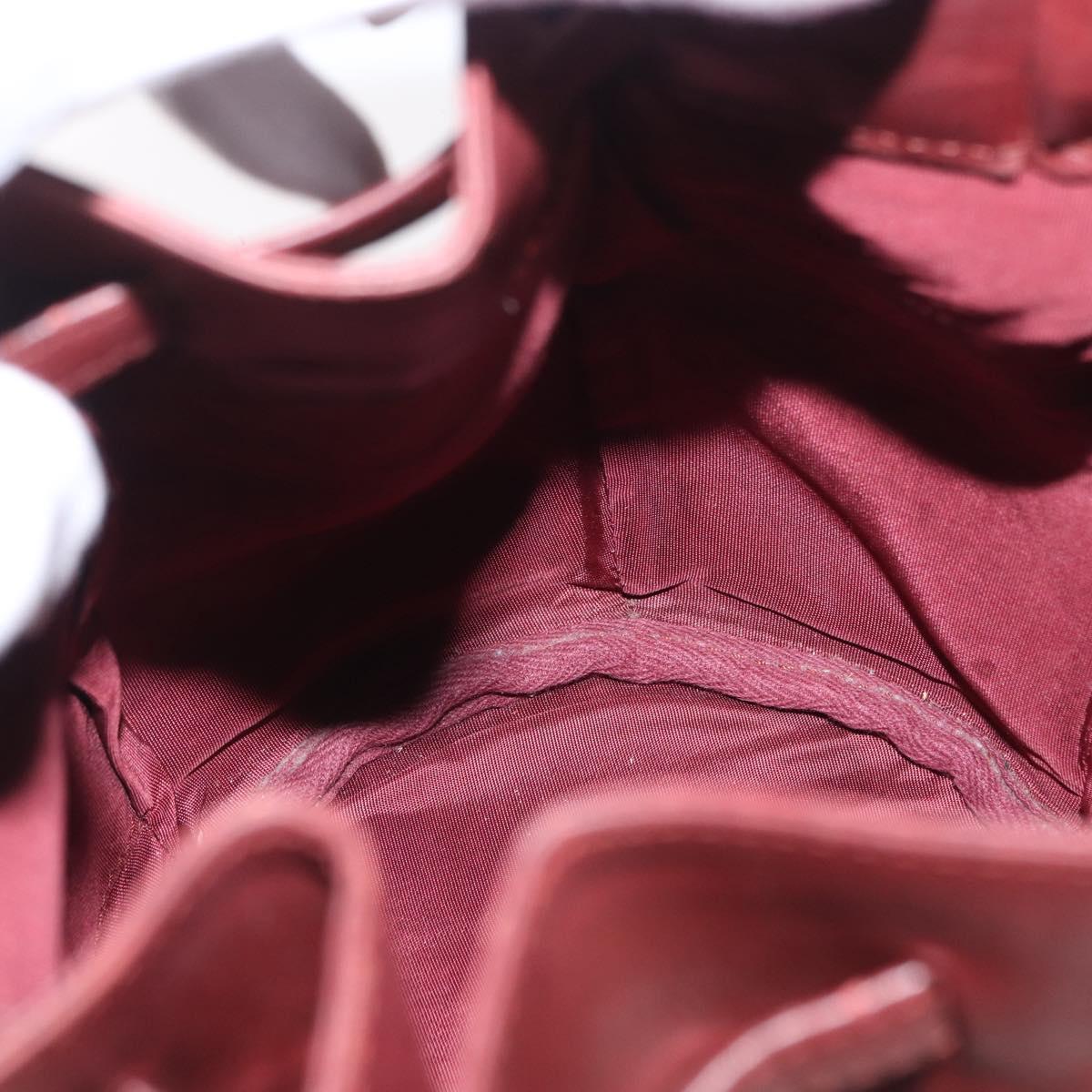 CARTIER Must Line Shoulder Bag Leather Bordeaux Gold Auth bs32660